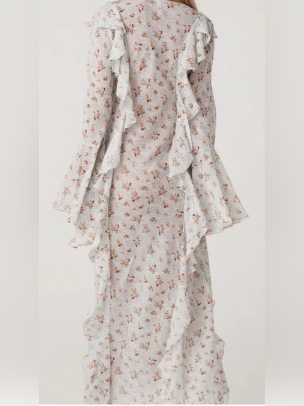 Spell Fleur Frill Bias Blue Teapot Maxi Dress - Picture 3 of 8